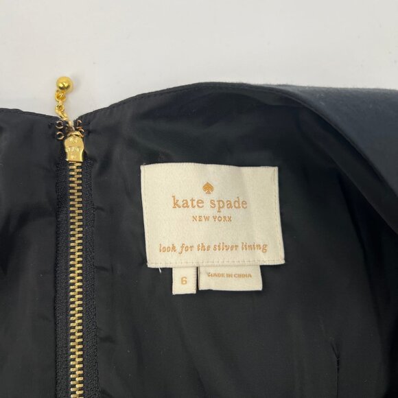 Kate Spade Black Bow Front A-Line Mini Dress | Size 6 - Picture 5 of 7